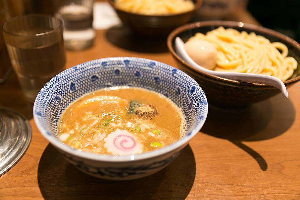 Tsukemen dipping noodles at a Tokyo restaurant